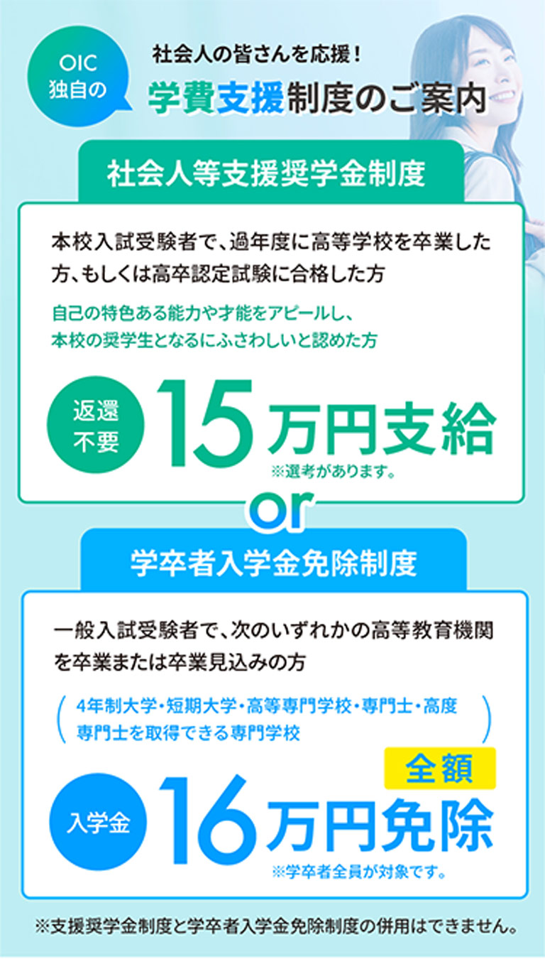 ポイント3 学費支援制度のご案内